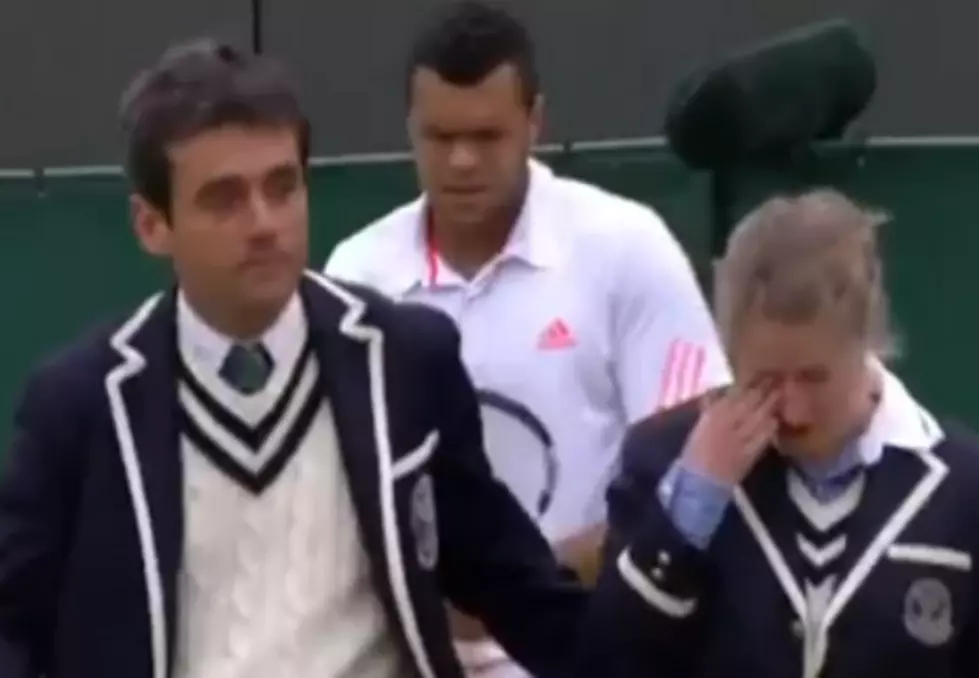 Great Moments in Broadcasting: Wimbledon Line Judge Gets Tennis Ball In the Face [VIDEO]