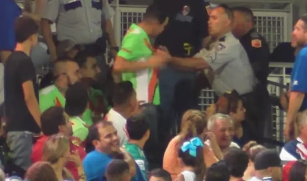 Watch El Paso County Sheriff’s Deputy Get Beer Thrown in His Face at Exhibition Soccer Game