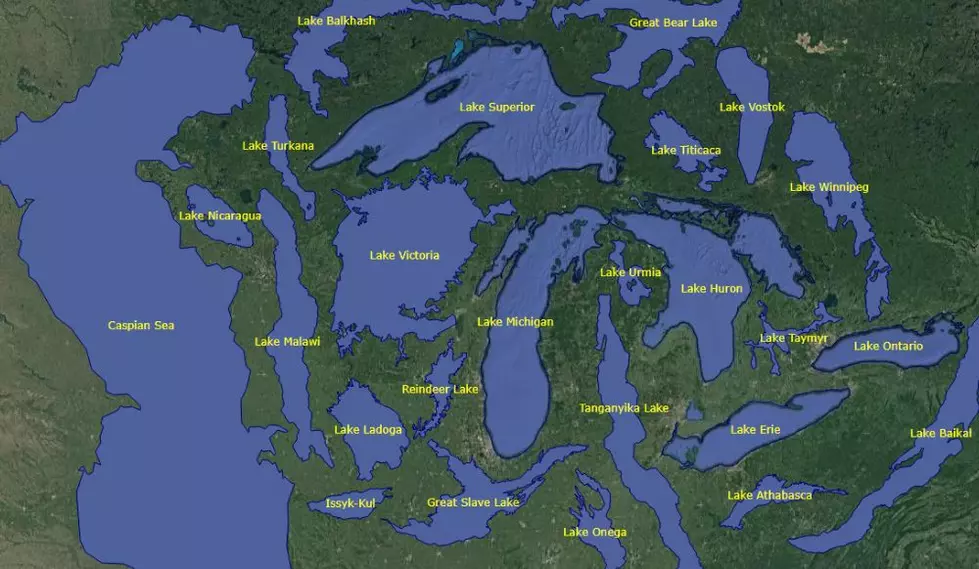 Weird Map Puts The World&#8217;s Largest Lakes All Around Michigan