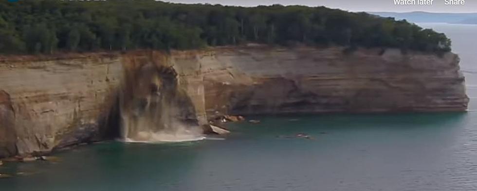 Part Of Michigan’s Pictured Rock Cliff Falls Into Lake Superior