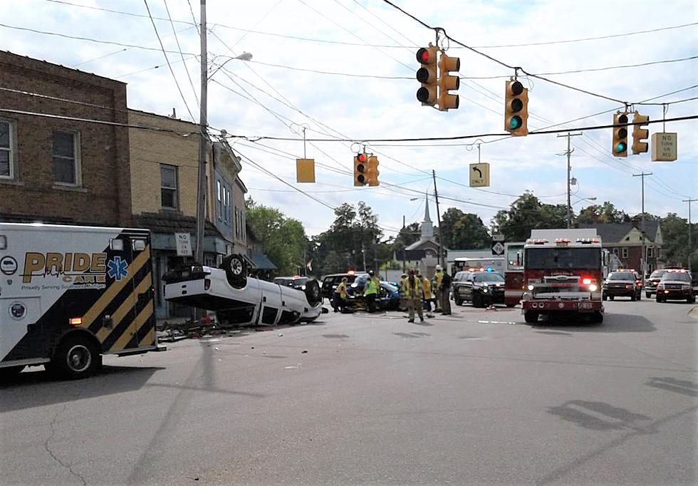 Scary Scene In Galesburg After A Pick-up Truck Lands Upside Down In Crash