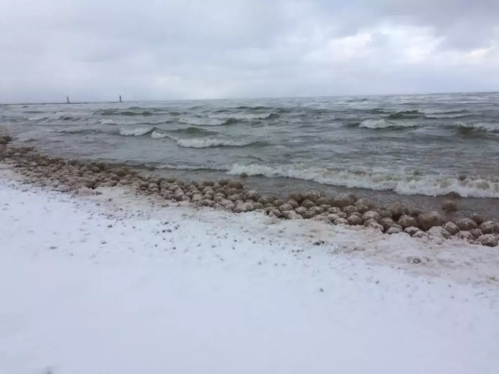 Ice Balls Forming Along Lake Michigan Shore
