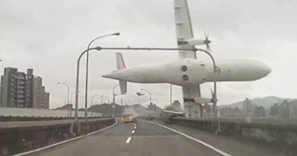 Dashcam Captures Amazing Footage Of Plane Crashing In Taiwan[WATCH]