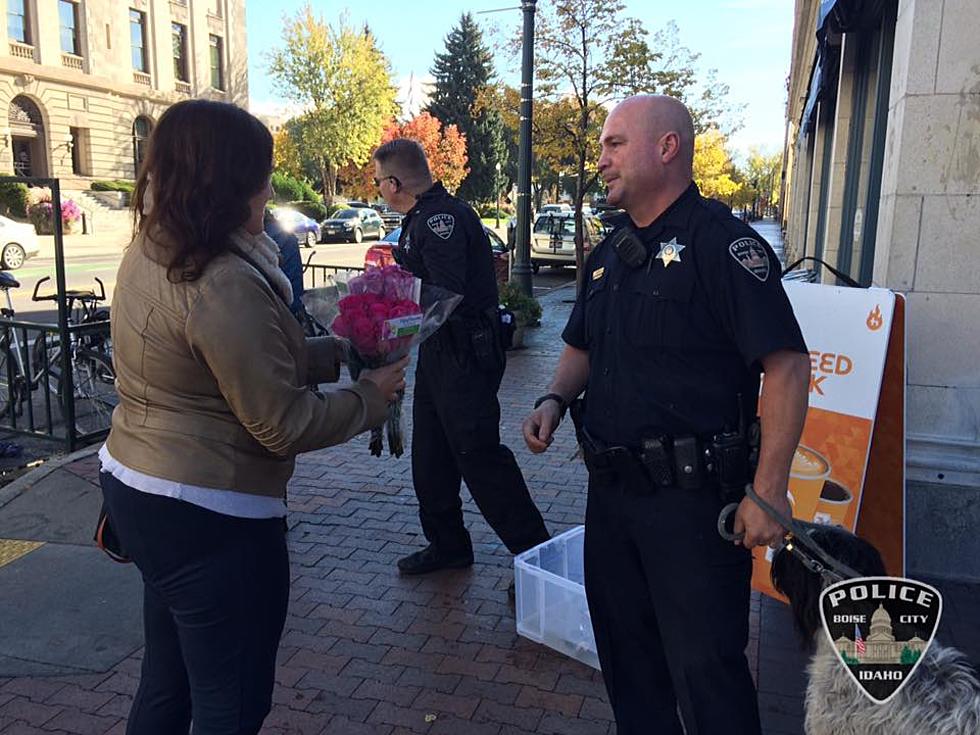 Boise Police “Petal it Forward” in Downtown Boise