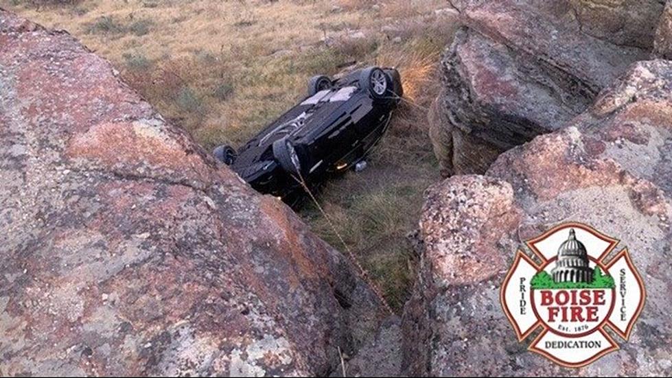 Car Crashes Over Cliff Near Table Rock