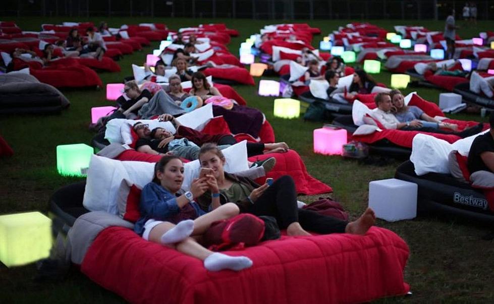 Watch A Movie In The Park On A Bed