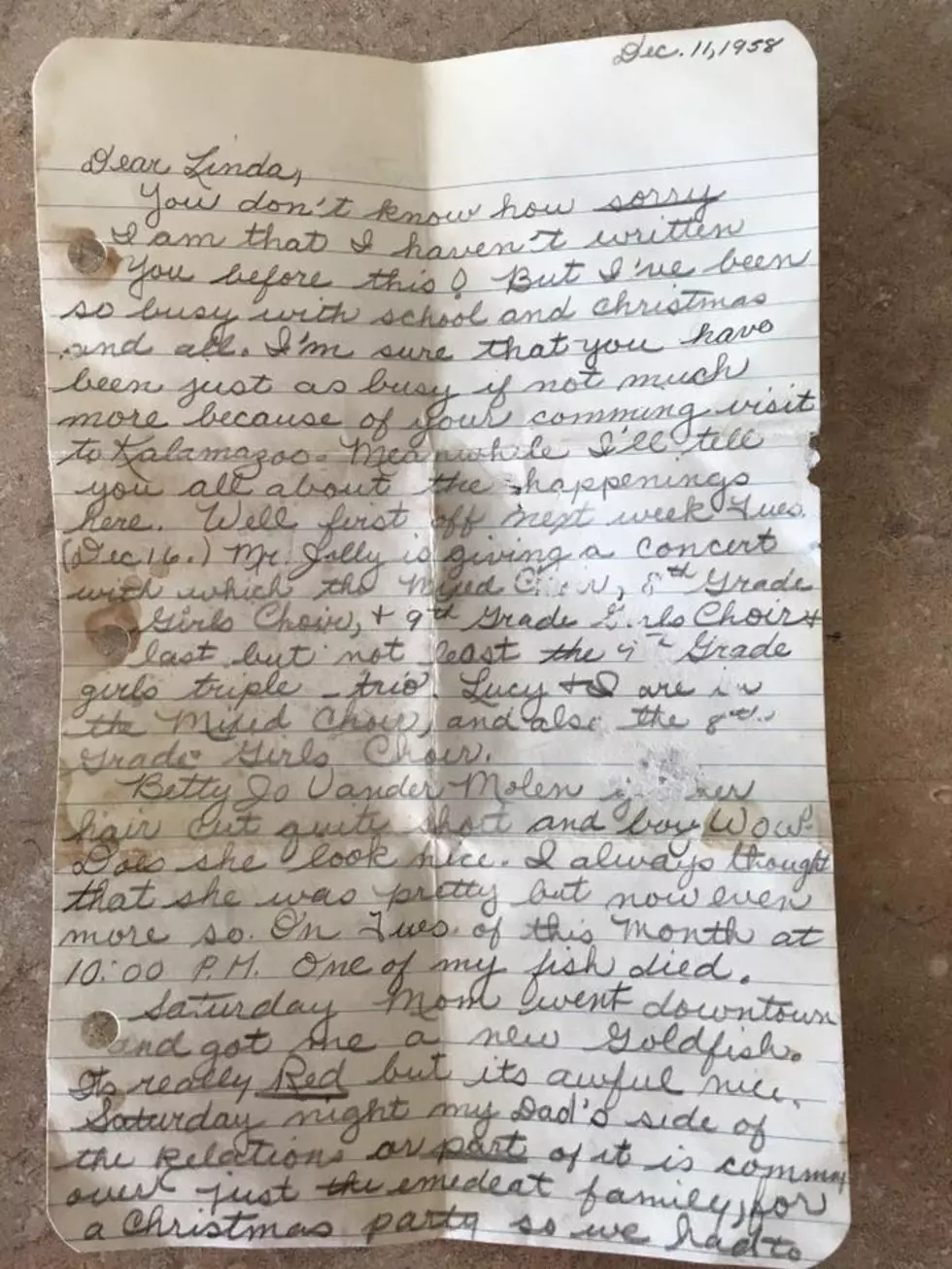Letter from 1950s Discovered During Construction Work at Milwood Elementary in Kalamazoo [PHOTOS]