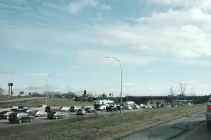 Rollover Crash Results in Huge Traffic Jam