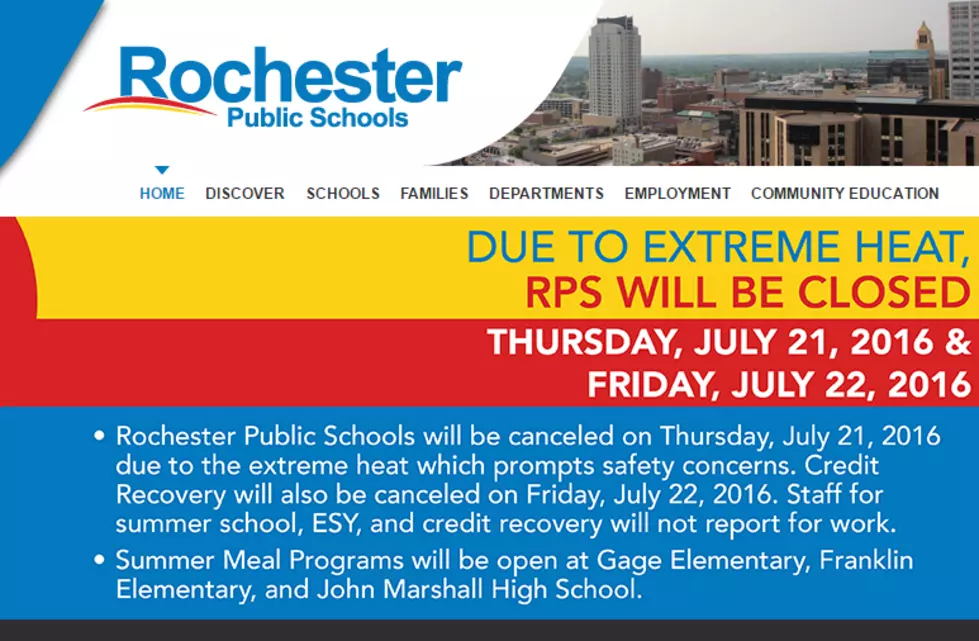 Rochester Public Schools Schedule Affected by Heat Wave