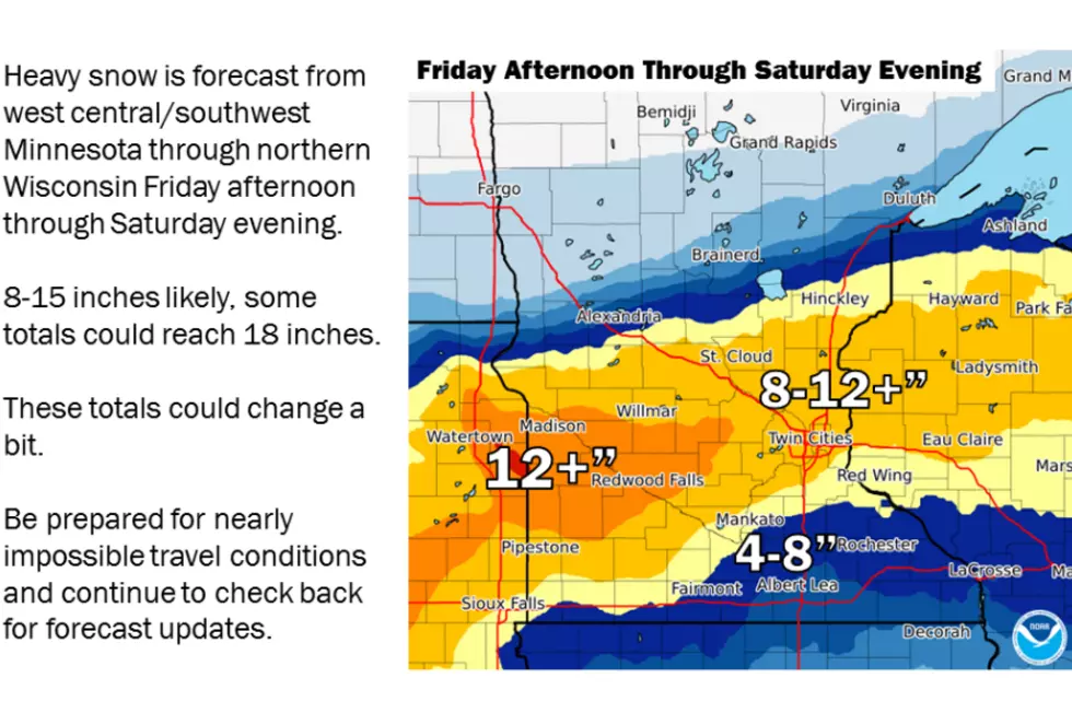 Updated  Forecast – SE MN May Receive Several Inches of Snow