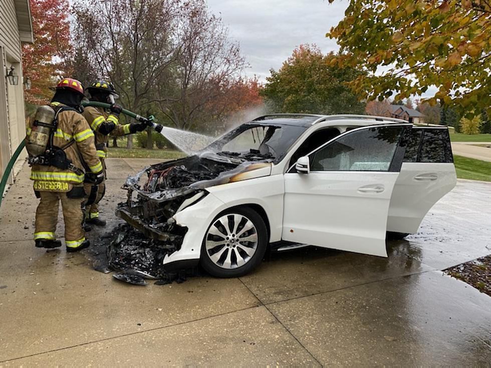 Car Catches Fires In Rochester Driveway