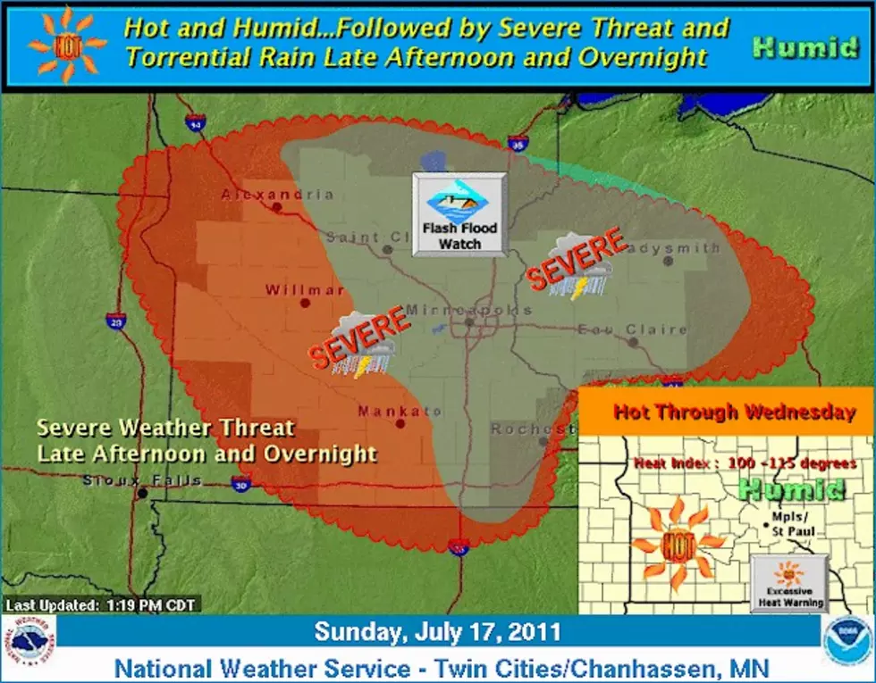 Severe Storms Possible as Central Minnesota Endures Another Day of Tropical Heat