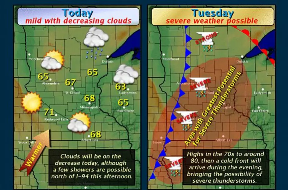 Severe Storms Possible on Tuesday