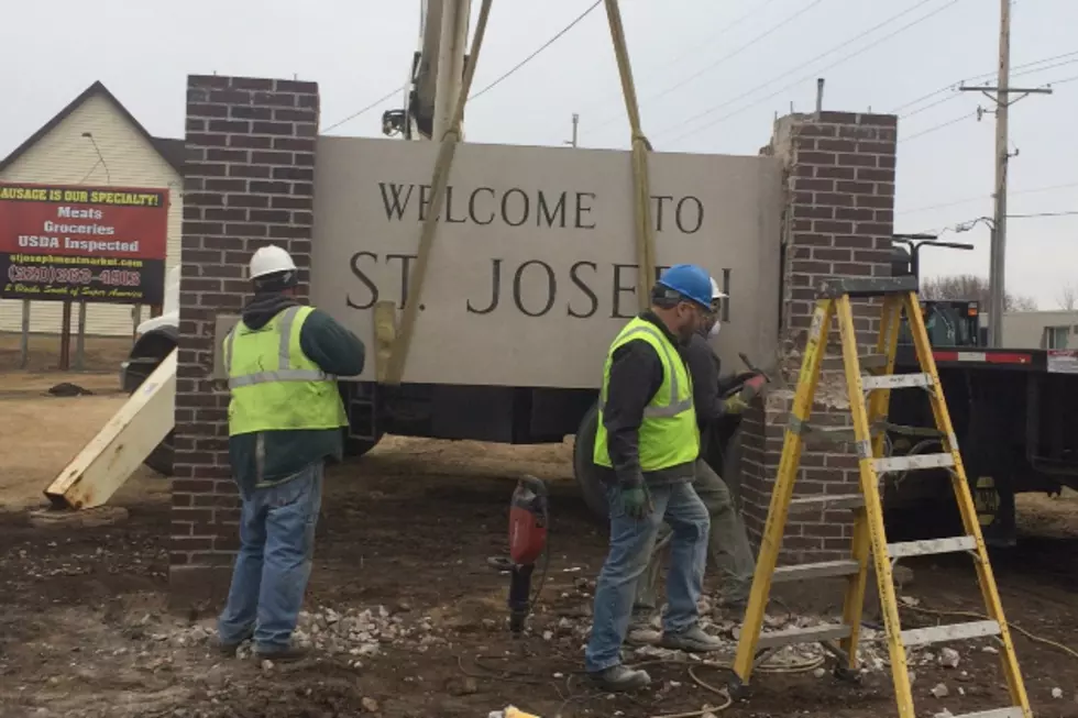 Welcome to St. Joseph Sign Removed, Put Into Storage