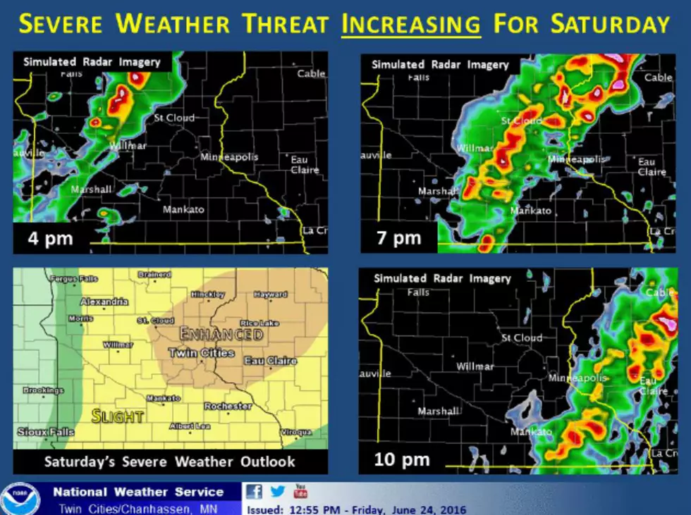 Severe Storms, Tornadoes Possible in Central MN Saturday