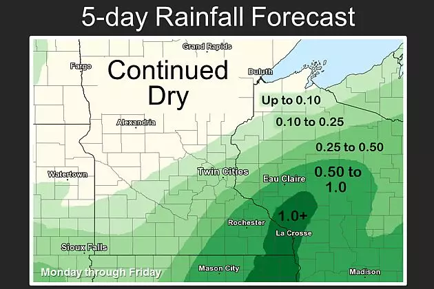Dry Week for Central Minnesota, Wetter to the South