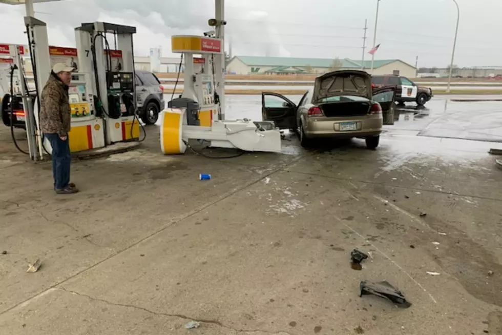Driver Arrested After Fleeing Police, Damaging Gas Pump