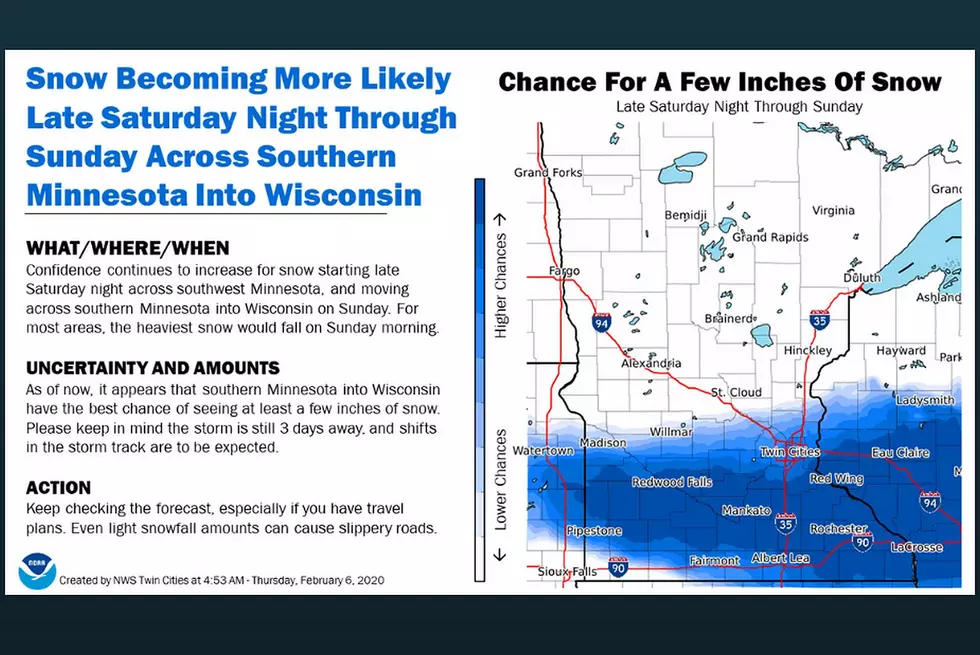 Snow Likely for Saturday Night into Sunday Morning