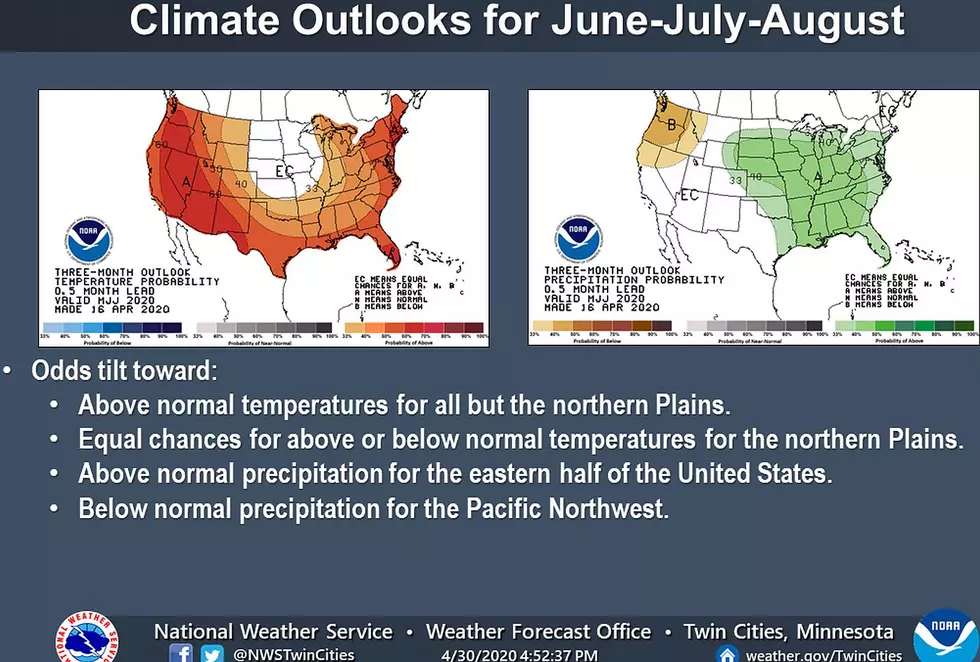 Summer Outlook:  Average Temps, Wetter Than Normal