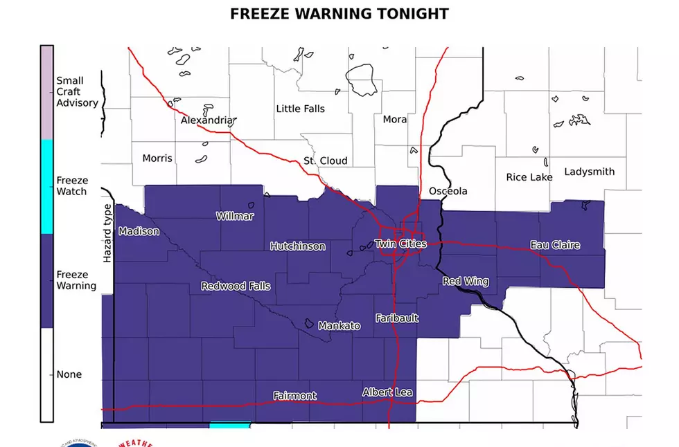 Freeze Warning, Watch Next Two Nights  South of St. Cloud