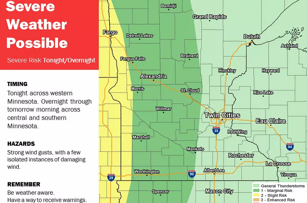 Strong Storms Possible in Western Minnesota Tuesday