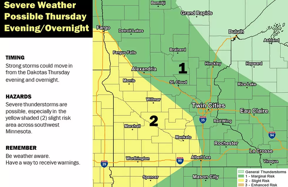 Thunderstorms Possible Thursday Night