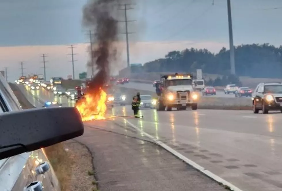 Car Bursts Into Flames on Interstate 94 in St. Cloud