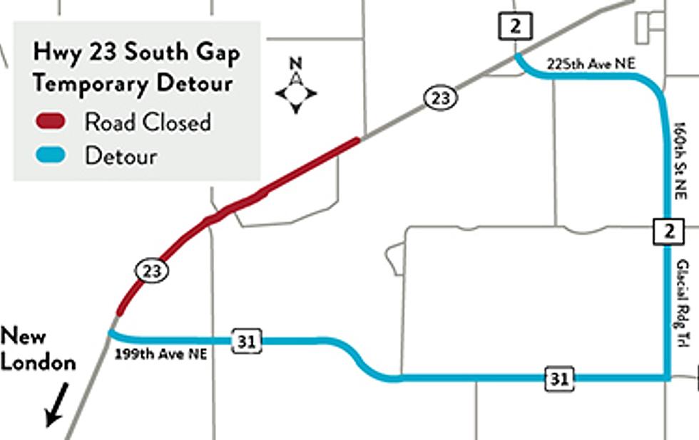Detour Scheduled for Hwy 23 South Gap in Kandiyohi County