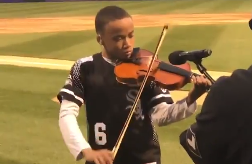 Hearing Impaired Violinist Crushes National Anthem At Sox Game