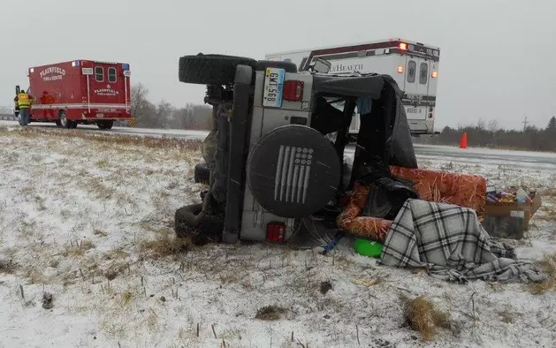 Icy Roads Cause Jeep Rollover Near Plainfield