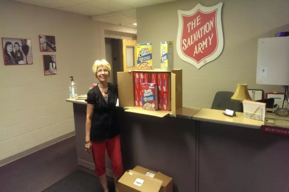 KDAT and Malt O Meal Donate Two Cases of Cereal to the CR Salvation Army