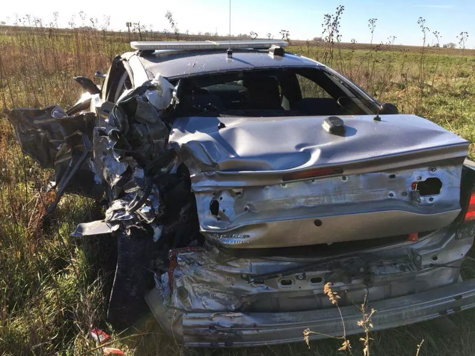 Iowa State Patrol Car Totaled By Distracted Driver