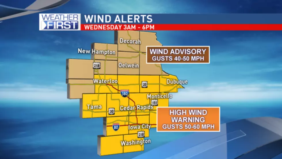 Eastern Iowa Under High Wind Warning