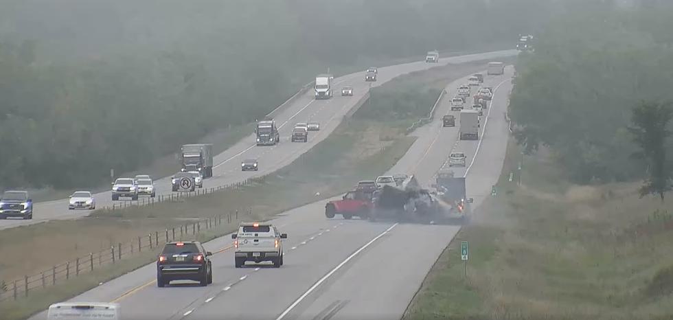 Watch Scary Iowa Crash on I-380 Involving Highway Helper [VIDEO]
