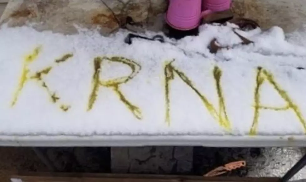 Loyal KRNA Listener Urinates Call Letters in the Snow