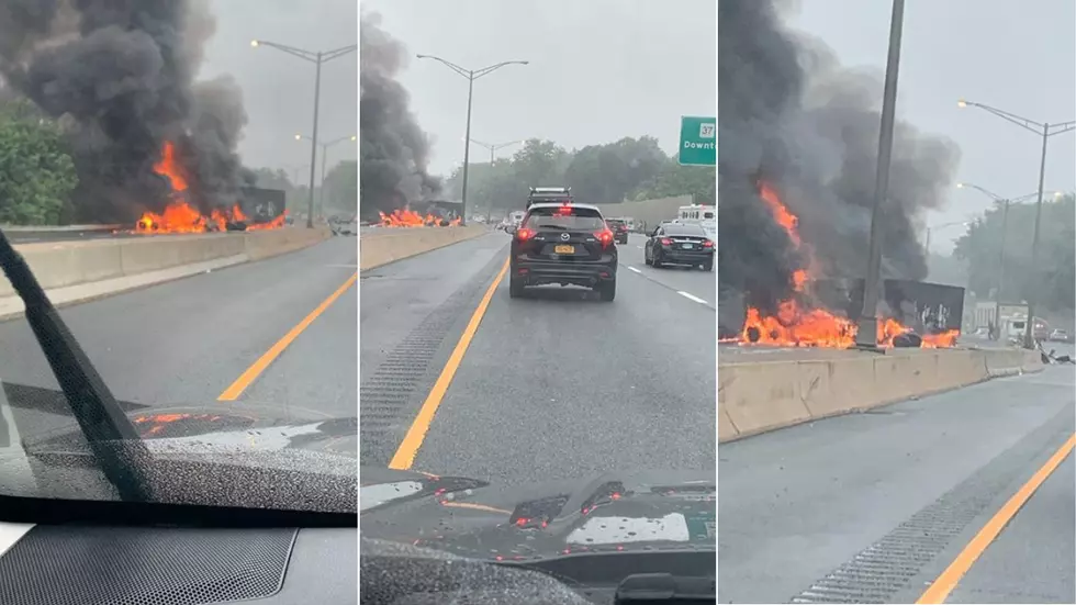 Fiery Crash Shuts Down Multiple Lanes on I-84 in Danbury