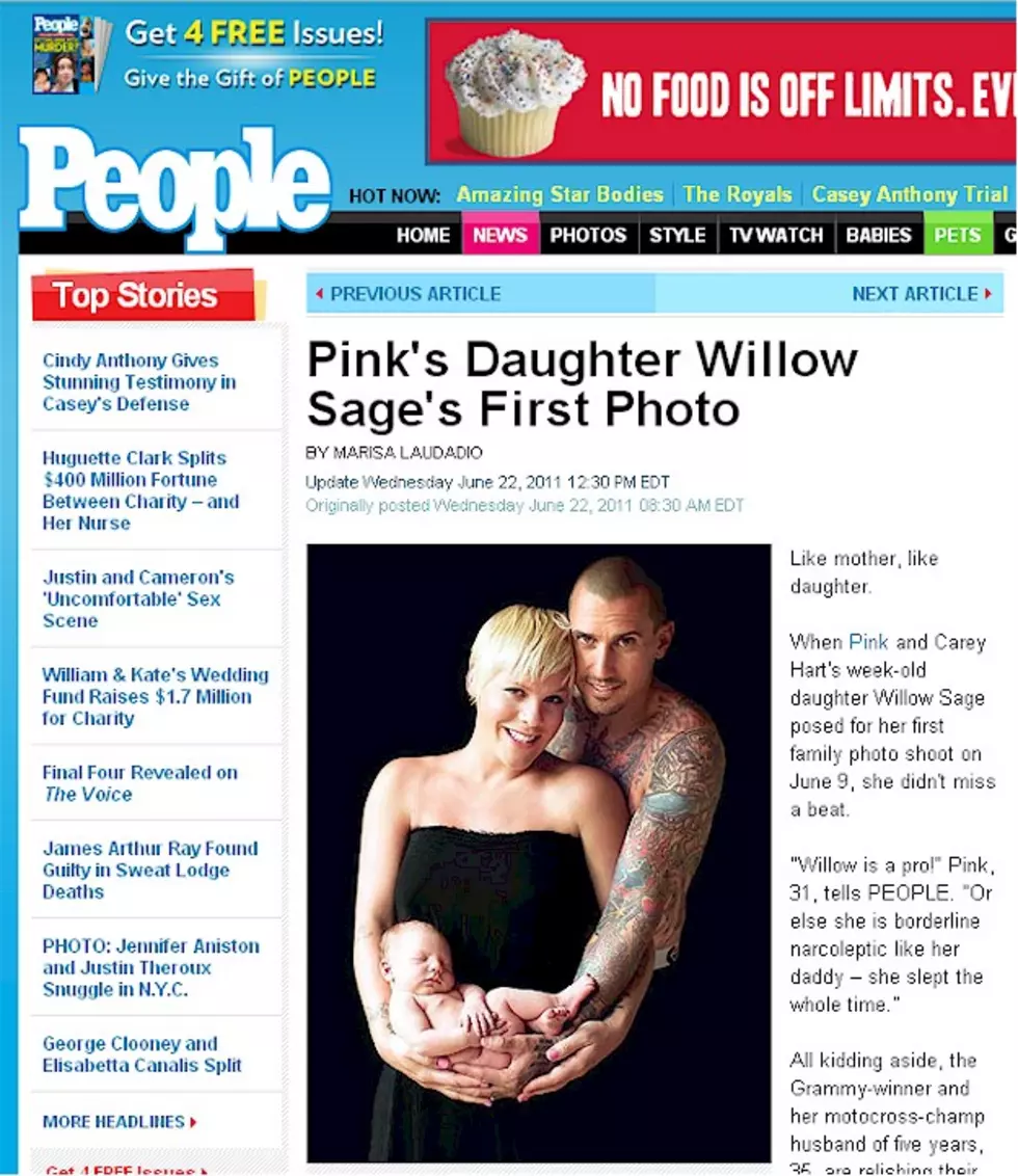 People Publishes Exclusive Pictures of Pink and Carey Hart’s New Baby