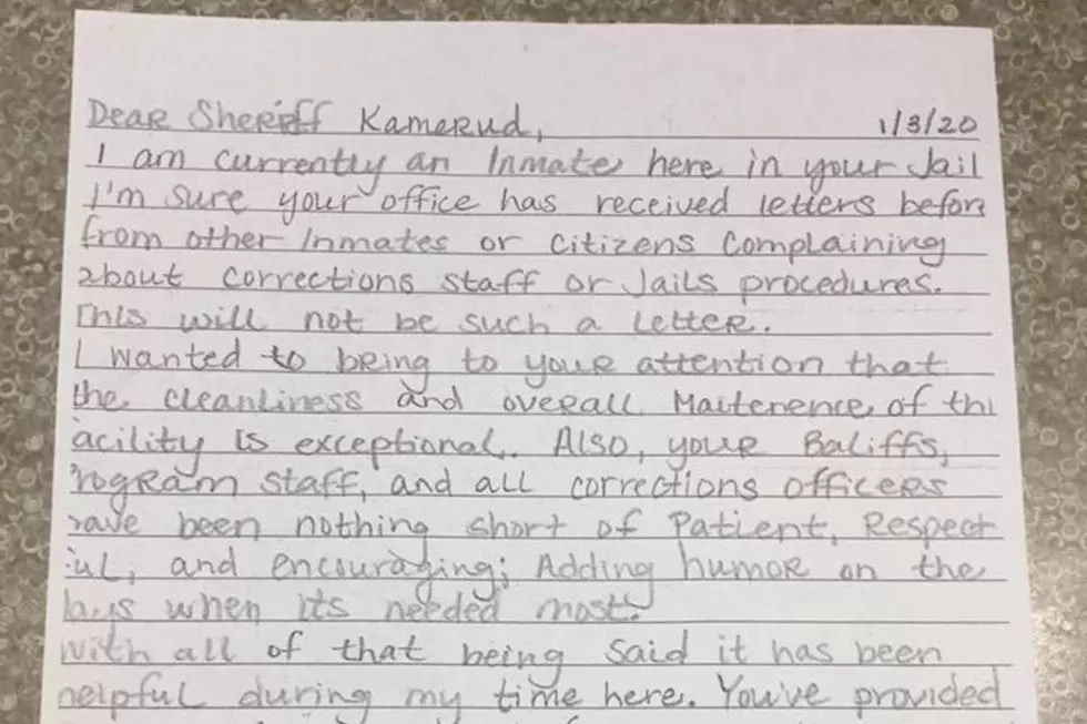 MN Sheriff's Office Gets Pleasant Thank You Note from Inmate
