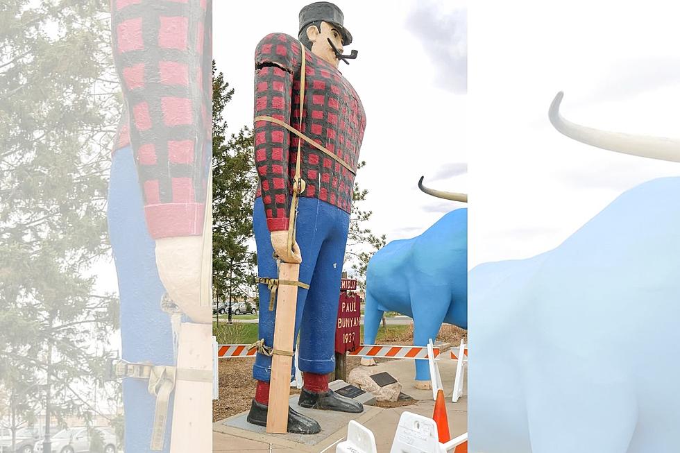 Broken Paul Bunyan in Bemidji Gets "Sling" and "Brace" [PHOTOS]