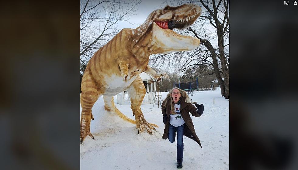 The Epic Becker, MN Snow Dinosaur Has Been Made Even More Awesome!