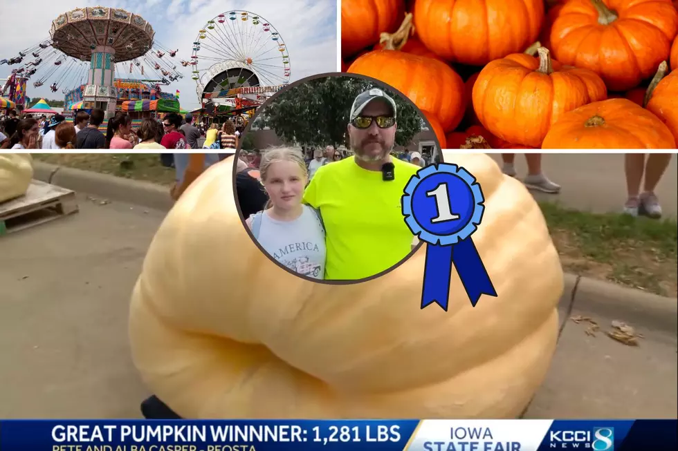 Peosta Dad &#038; Daughter Win Top Pumpkin Prize at Iowa State Fair!