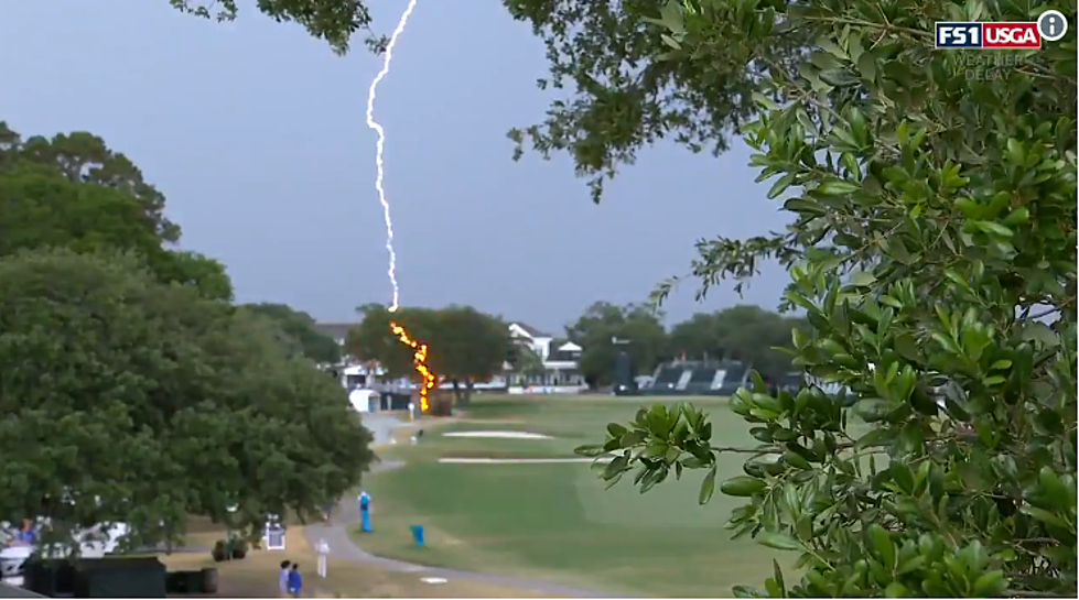 WATCH: This Massive Lightning Bolt Strikes A Golf Course!
