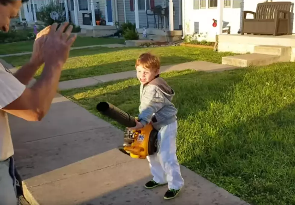WATCH: Child Turns Into Ultimate Villain With Leaf Blower