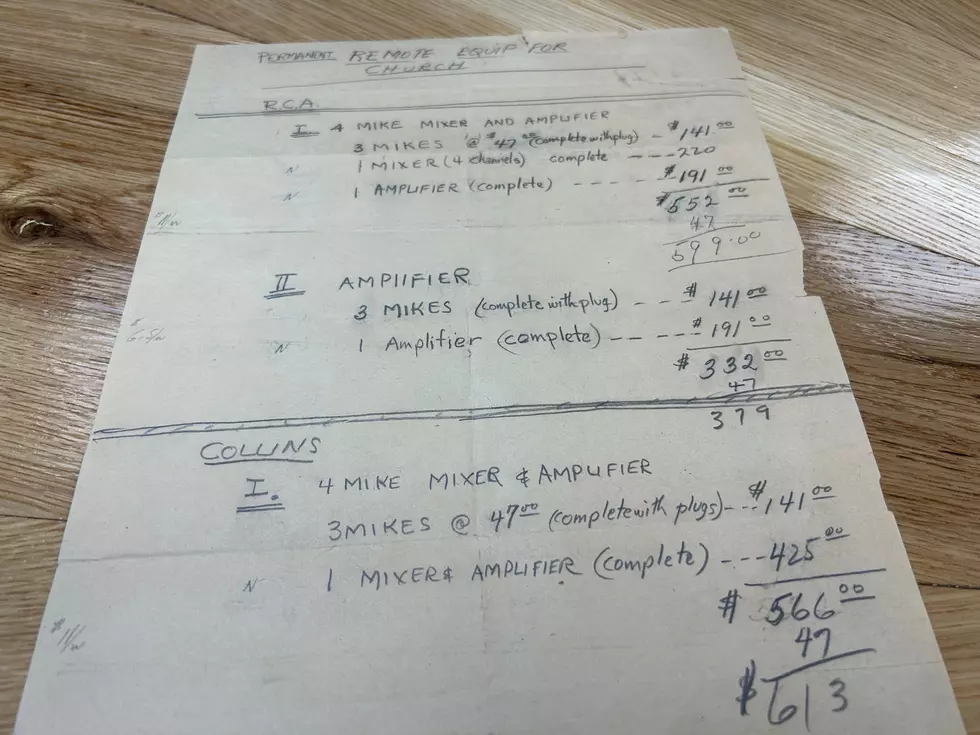 Trinity Lutheran Broadcast Equipment Suggestions List From KDHL in 1948. Photo by Gordy Kosfeld