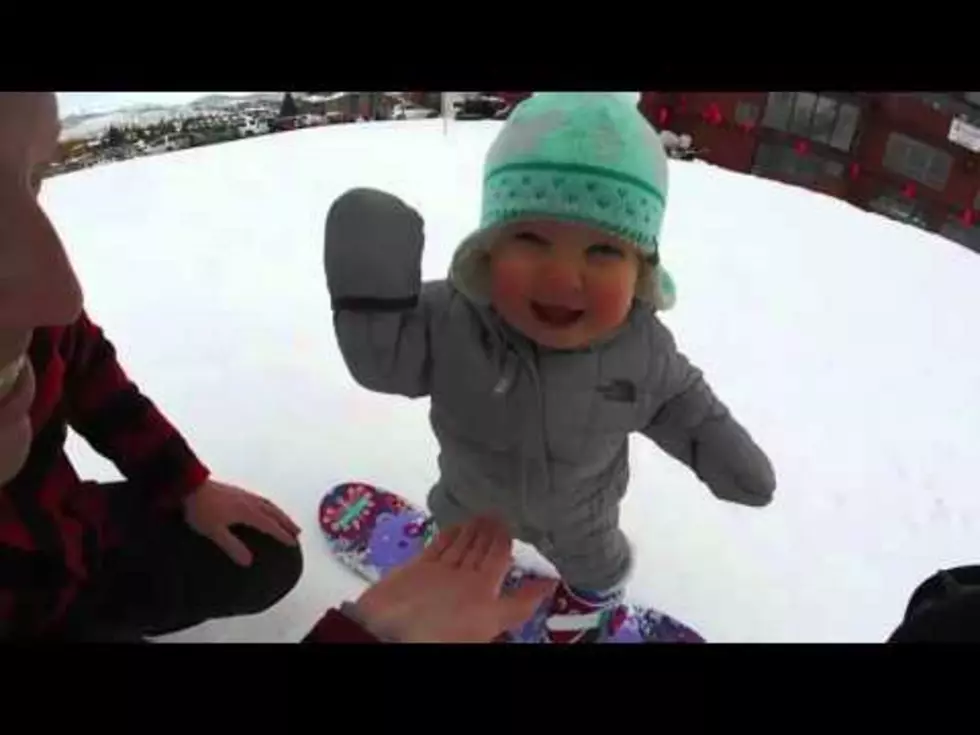 Snowboarding 1-Year-Old Hits The Slopes