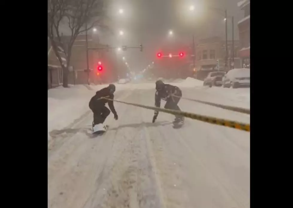 Watch: Snowboarders Take to the Streets of Chicago After Storm