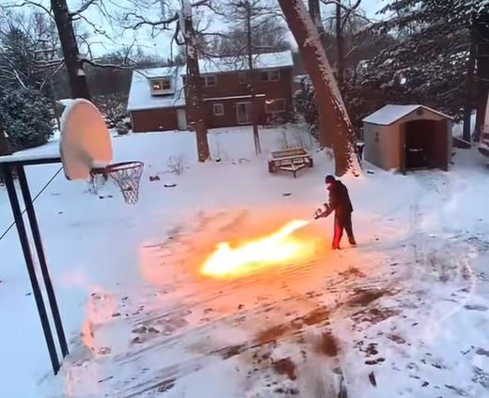 St. Joseph Man Shows Off Snow Removal Skills With Blow Torch