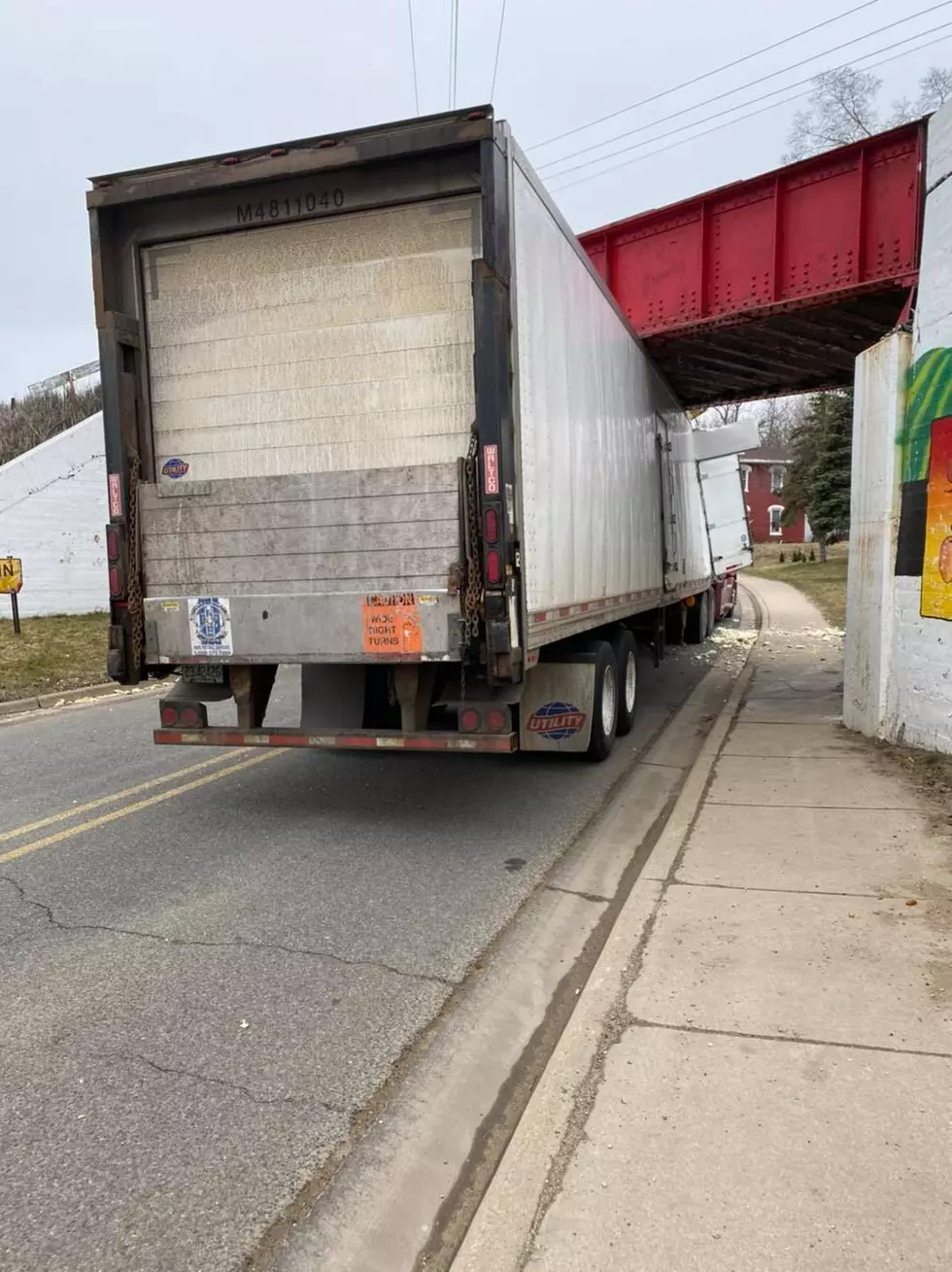 This Semi Trailer Got Ripped by Low Clearance Bridge in Bangor