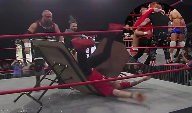 Detroit Red Wing Darren McCarty Powerbombed Through Table On IMPACT Wrestling