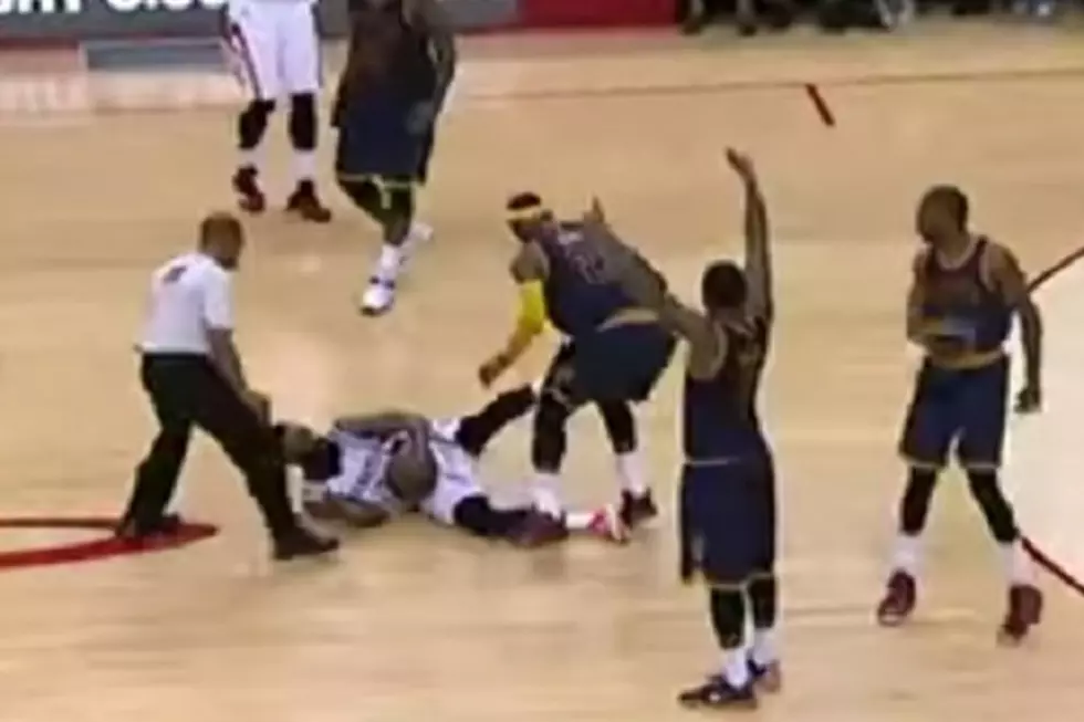 Watch LeBron James Get Kicked in the Groin